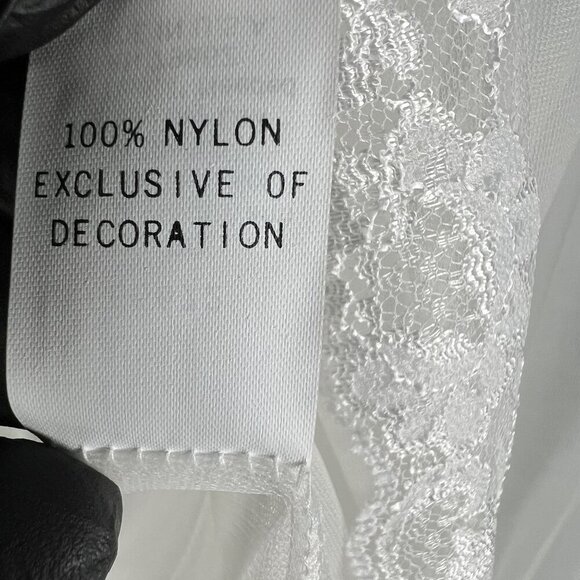 NWT Cinema Etoile Women L White Chiffon Robe Satin Babydoll Chemise Peignoir Set - Picture 15 of 16